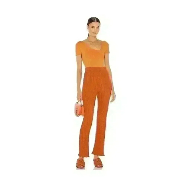 Simon Miller NWT Marek Ribbed Pants Women's S Orange Pull On Elastic Waist$170 - Picture 1 of 5